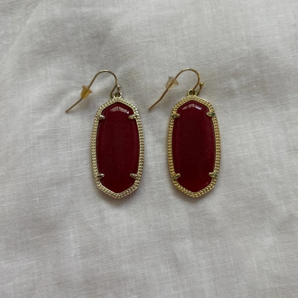 Kendra Scott Maroon Jade Elle Earrings